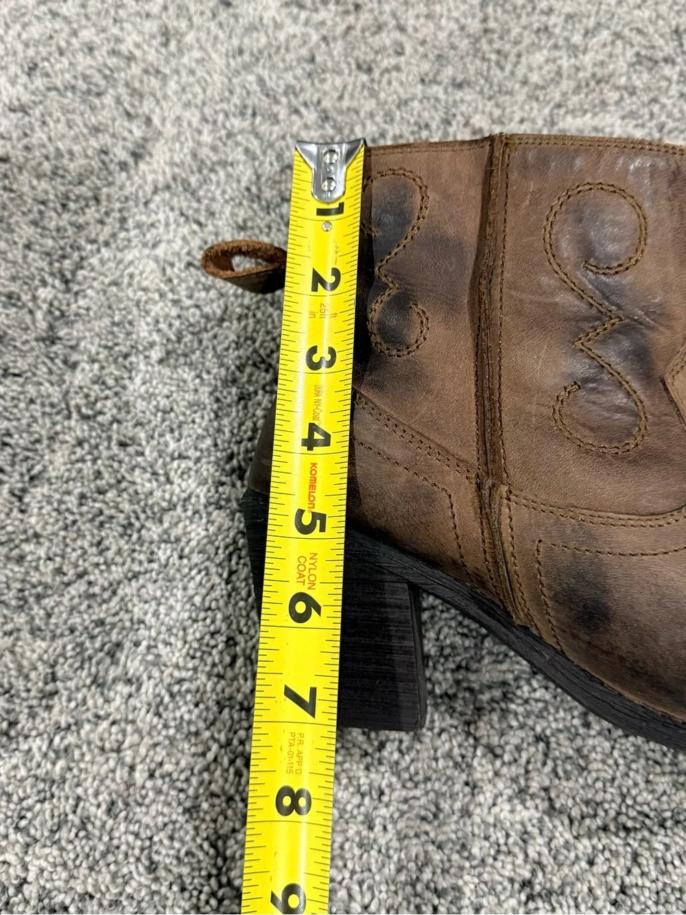 SEYCHELLES BROWN LEATHER PULL ON WESTERN ANKLE BOOTIES BOHO HEEL Women’s US 8.5